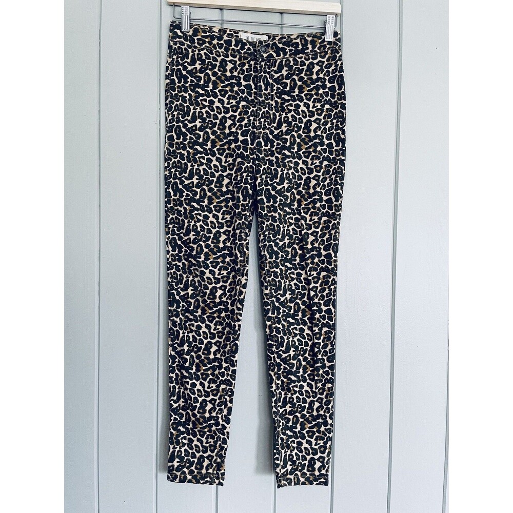 We The Free Womens Leopard Print Skinny Pants Size 27 Brown Mid Rise Mob Wife
